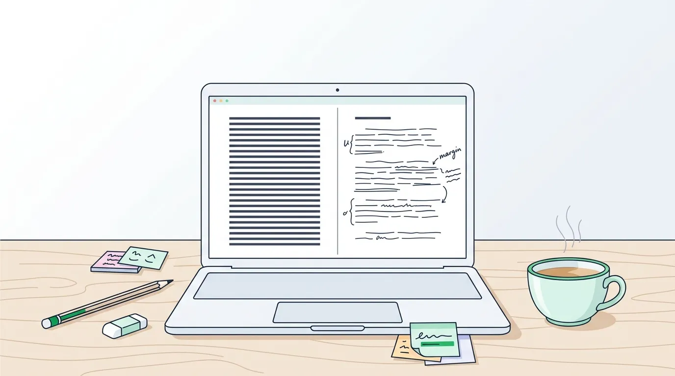 How to humanize AI text: a stiff AI draft beside an edited version with varied sentences